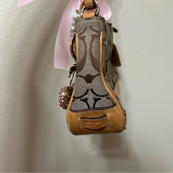 Coach Demi Hampton Monogram Shoulder Bag With Cherry Chain - Picture 4 of 10